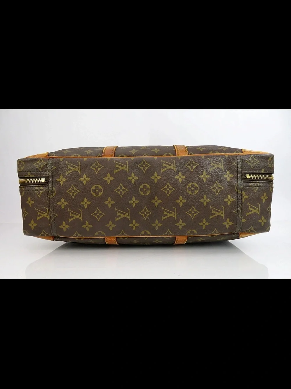 Louis Vuitton Brown Monogram Canvas Briefcase with Tan Trim